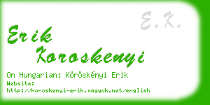 erik koroskenyi business card